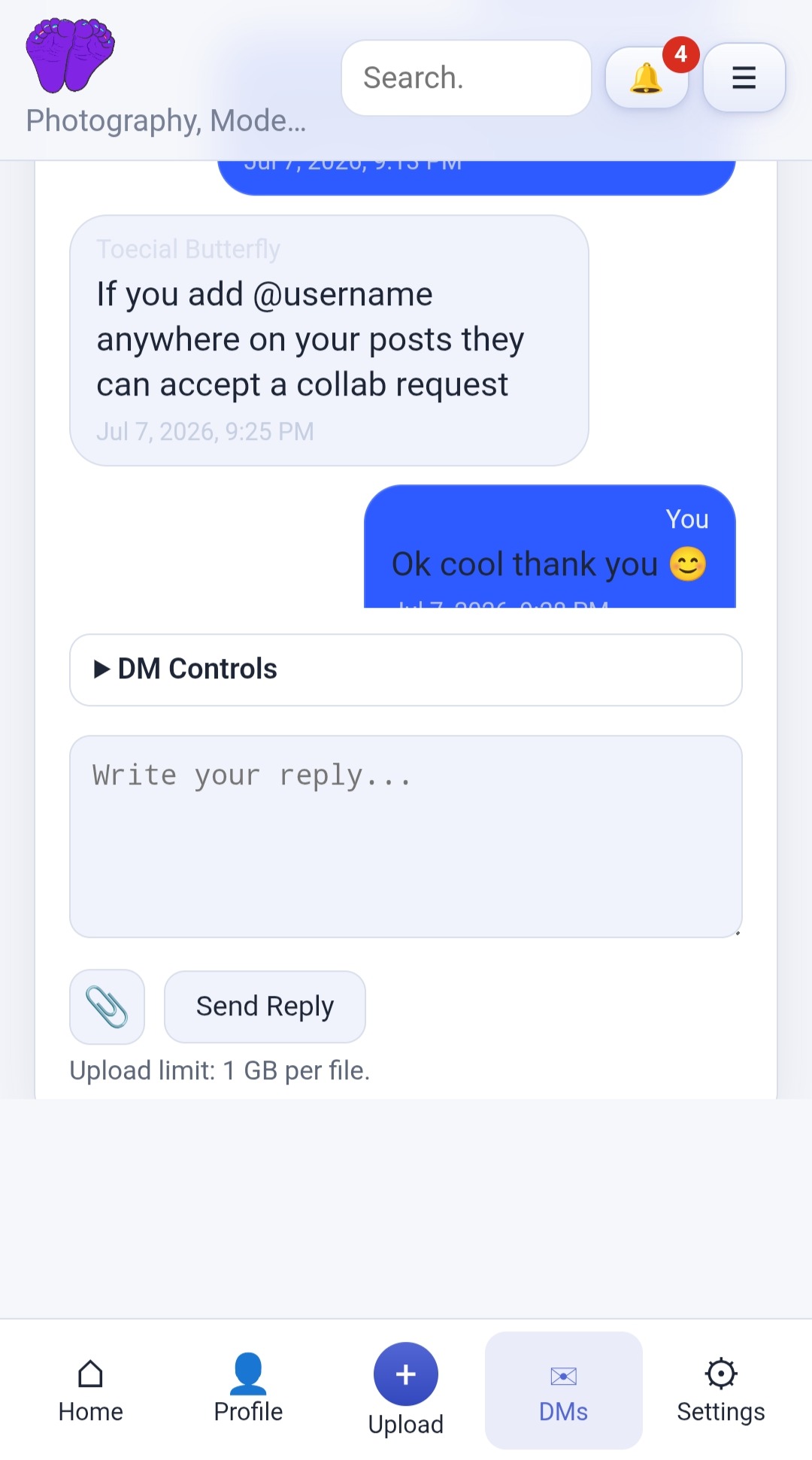 Responsive examples of Toecial DM chat on mobile, tablet, and desktop.